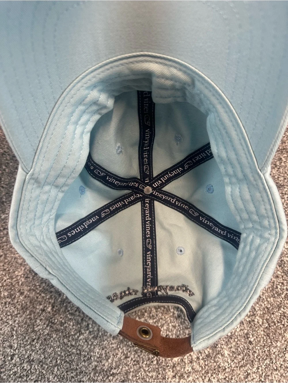 Vineyard Vines Sky Blue Denim Whale Baseball Cap